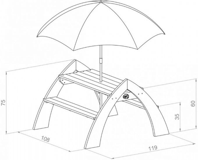 Kyla XL bnk med parasol version 3