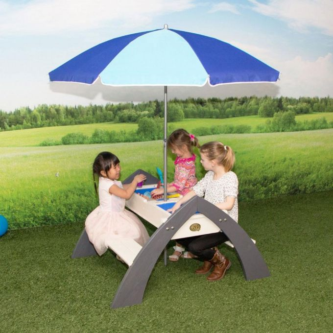 Delta puutarhapenkki aurinkovarjolla version 4
