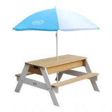 Nick vand/sand bord m. parasol brun/hvid