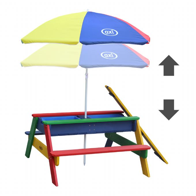 Nick vand/sand bord m. parasol regnbue version 5