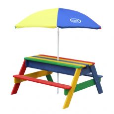 Nick vand/sand bord m. parasol regnbue