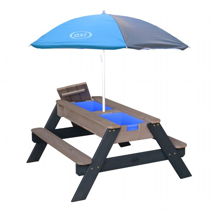 Nick vand/sand bord m. parasol grå