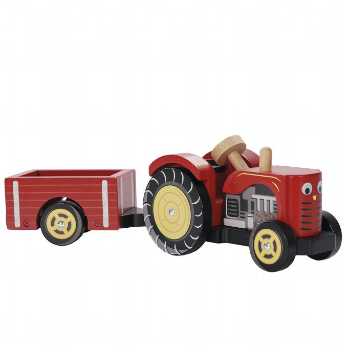 Punainen traktori pervaunulla ja Bertie version 1
