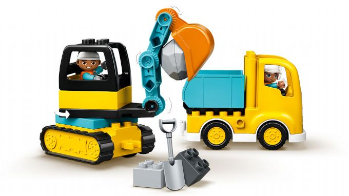 Truck and excavator on caterpillar tracks version 4