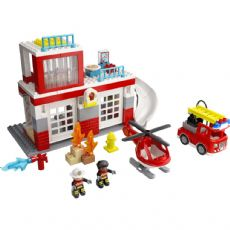 Brandstation og helikopter