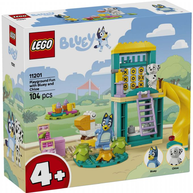 Moro p� lekeplassen med Bluey og Chloe version 2