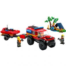 Four-wheel drive fire truck with rescue boat