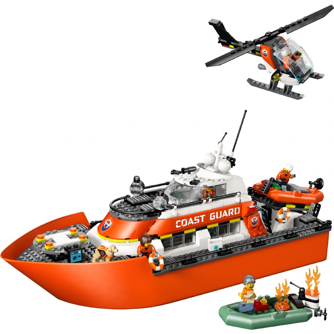 Merivartioston pelastusvene ja -helikopter LEGO rakennuspalikat City 60504