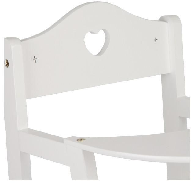 White high chair for wooden dolls version 2