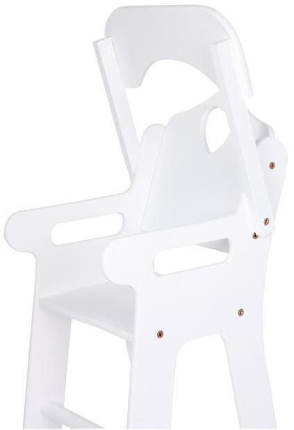White Highchair for Dolls in Wood Deluxe version 2