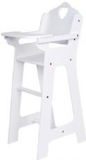 White Highchair for Dolls in Wood Deluxe