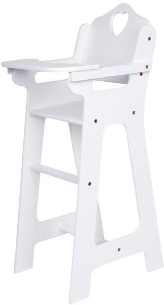 White Highchair for Dolls in Wood Deluxe version 1
