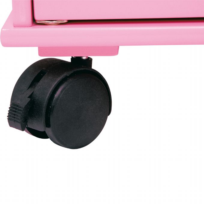 Pink Kldeskab til Dukker i Tr med hjul version 4