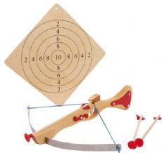 Crossbow with shooting target in wood, large