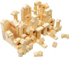 100 wooden building blocks