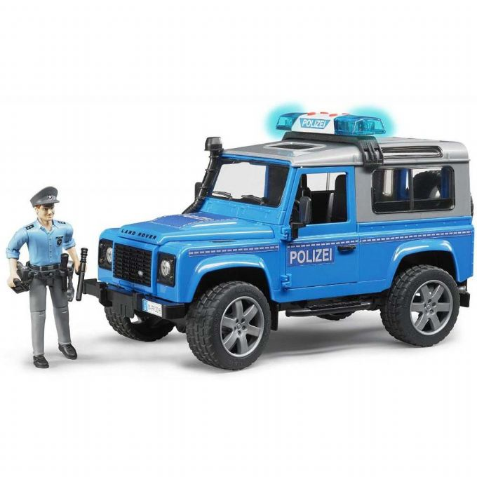 Se Defender Land Rover Politibil med figur hos Eurotoys