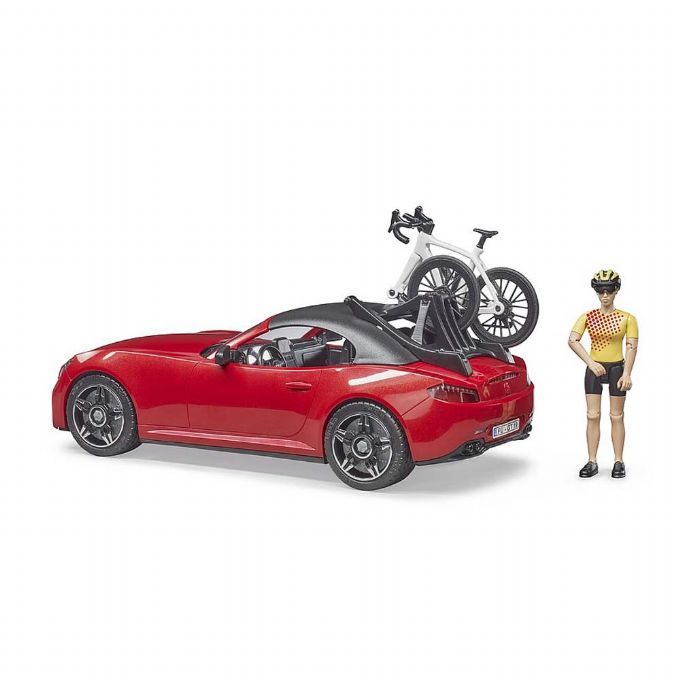 Red roadster with cyclist version 4