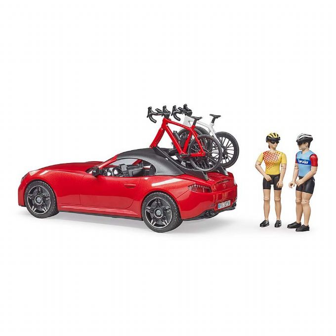 Red roadster with cyclist version 5