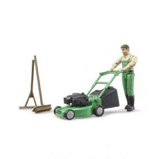 Gardener with lawn mower 1:16