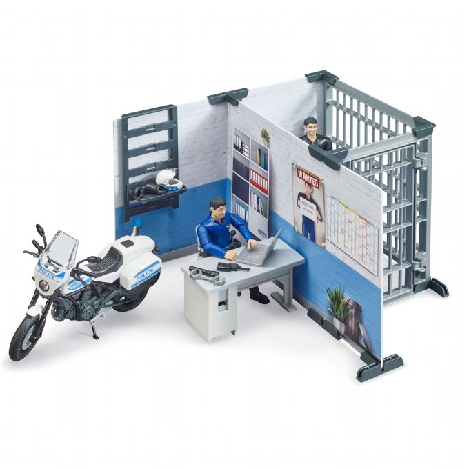 Police station with police motorcycle version 2