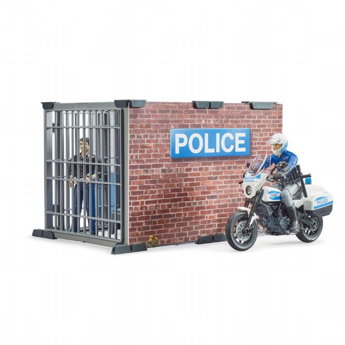 Police station with police motorcycle version 3