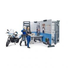 Police station with police motorcycle