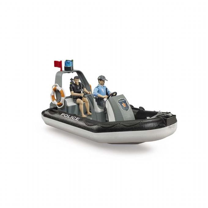 Police boat with rotating beacon light (Bruder 62733)