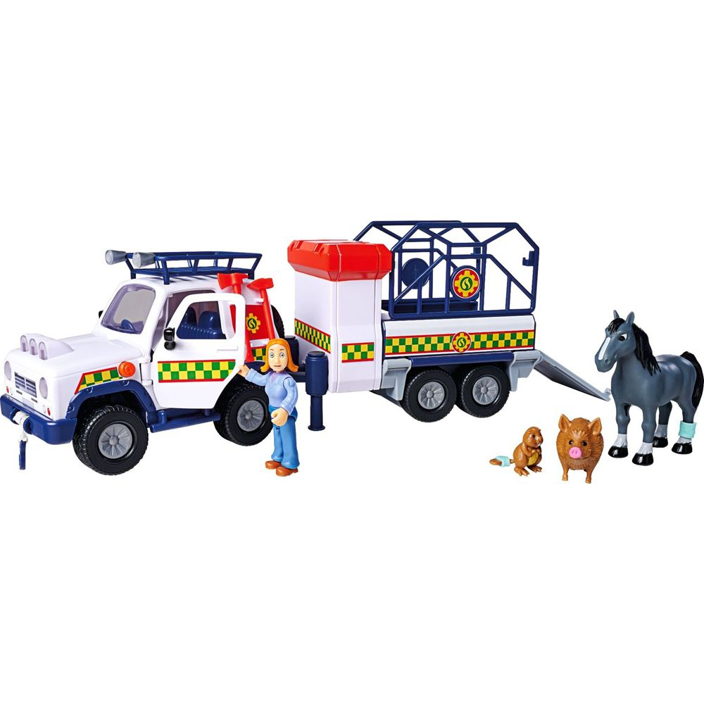 Brannmann Sam Animal Rescue Bil med tilhenger 90142