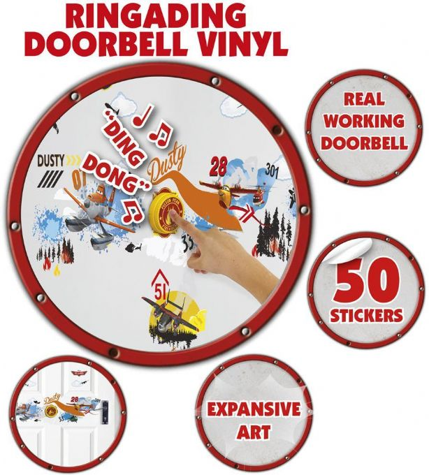 Flygplan Vggklistermrken och ringklocka / / Planes Ringading Doorbell Vinyls version 3
