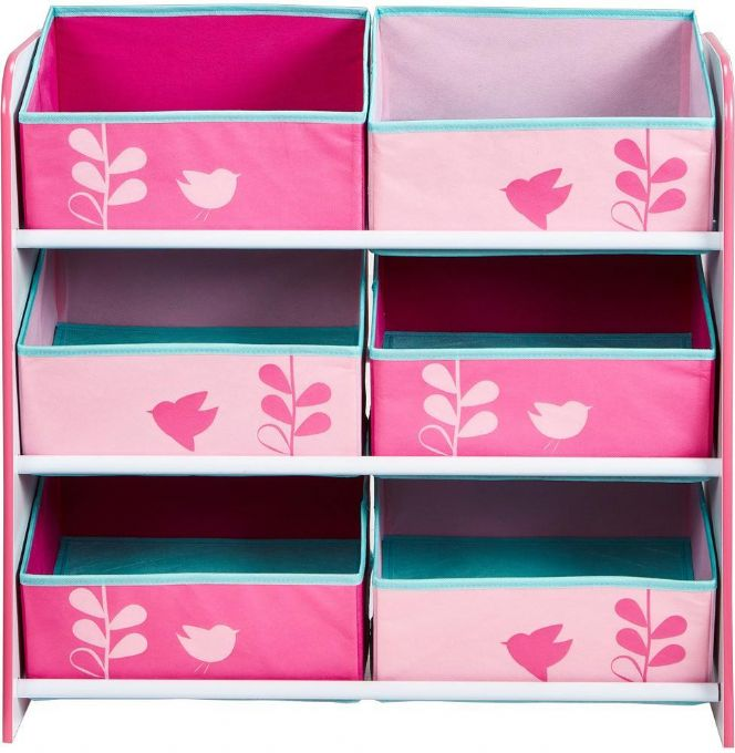 Flowers and Butterflies 6 bin storage unit by HelloHome version 2