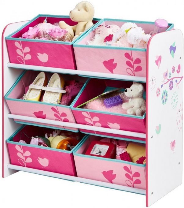 Flowers and Butterflies 6 bin storage unit by HelloHome version 1