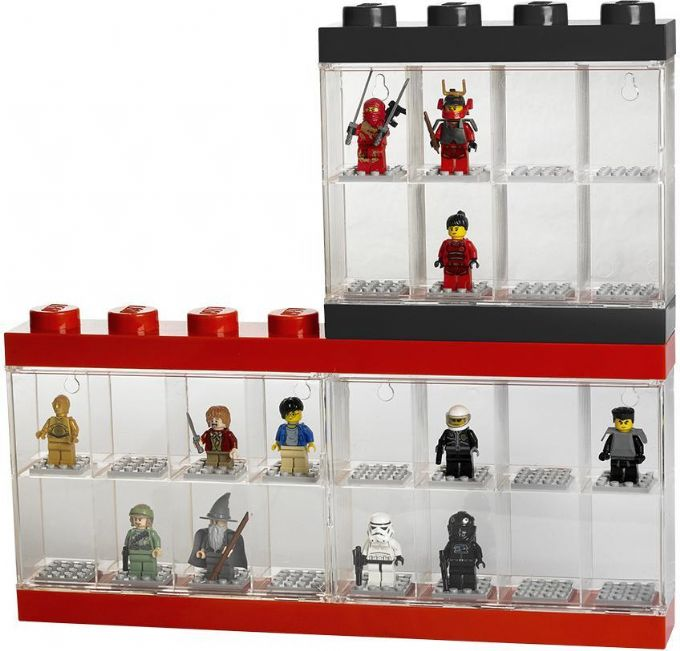 Lego-minihahmojen vitriini 16 figuurille, musta version 4