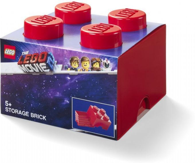 LEGO The Movie 2 Säilytys, punainen 4 nuppi (LEGO Storage 4)