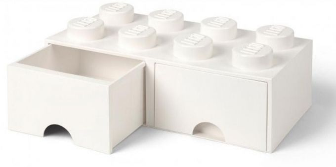 LEGO opbevaring skuffe 8 knopper hvid version 2