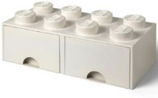 LEGO oppbevaringsskuff 8 knotter hvit
