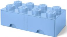 LEGO storage drawer 8 knobs light blue