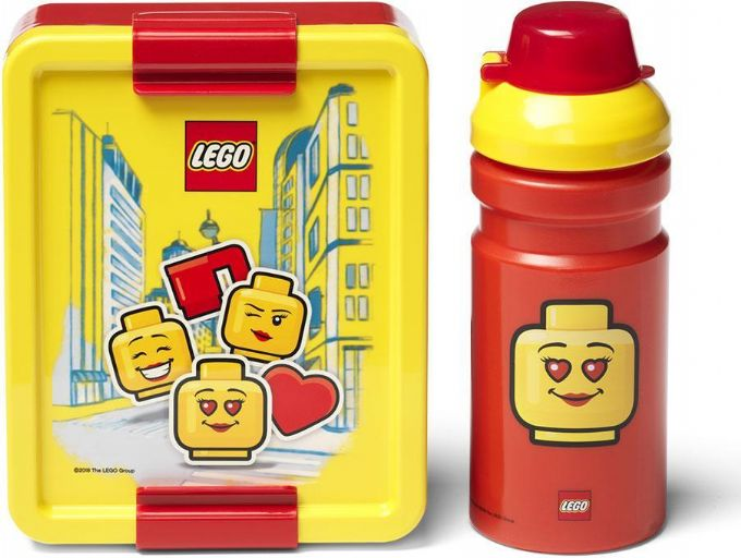 LEGO-lounaslaatikko ja juomapullo ikoninen tytt version 1