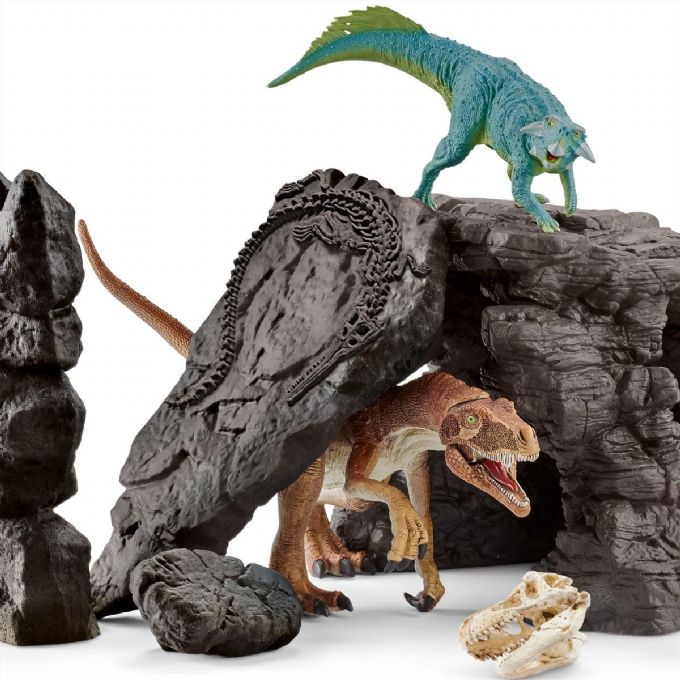 Dinosauriesats med grotta version 11