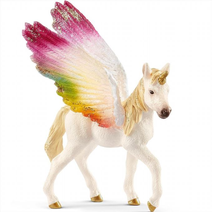 Rainbow unicorn with wings, foal version 2