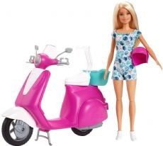 Barbie-skootteri nuken kanssa