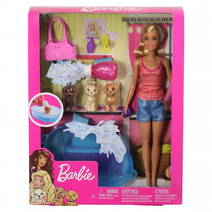 Barbie Bathtime, blond med 3 hundar version 2