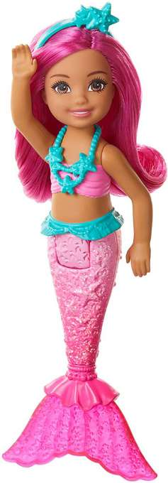 Barbie Chelsea Mermaid Vaaleanpunaiset hiukset version 1