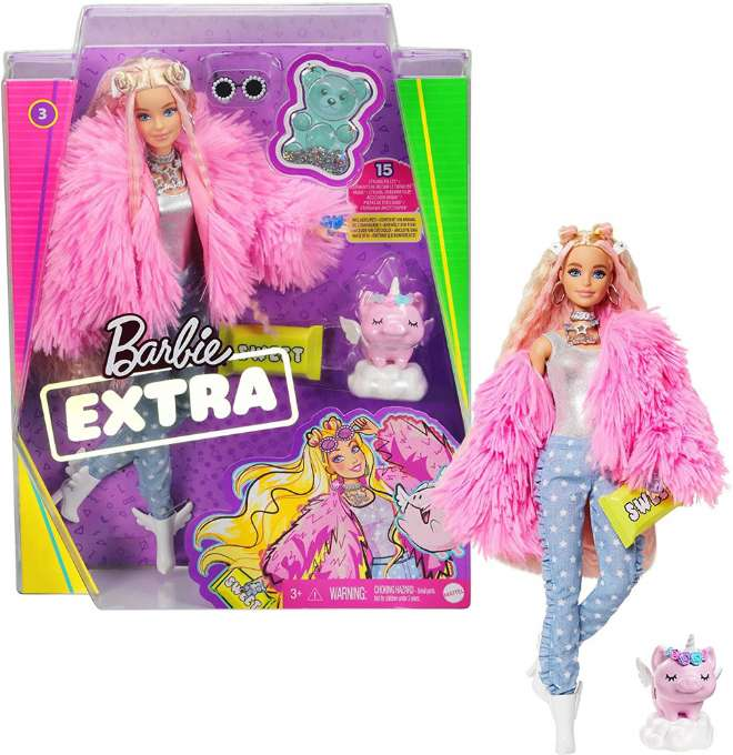 Barbie Ekstra Pink Coat Dukke