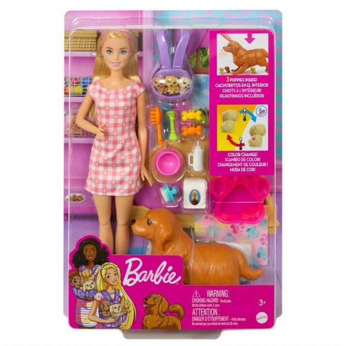 Barbie Doll and Newborn Pups Playset version 2