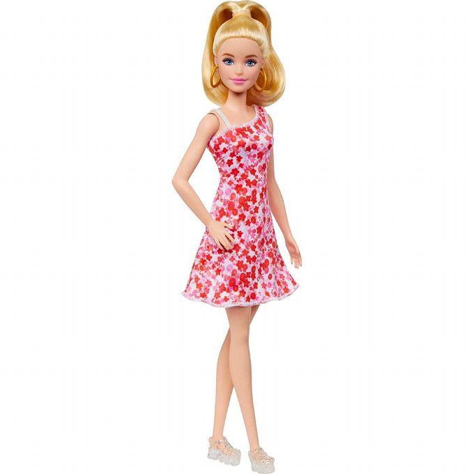 Barbie-Puppe, rotes Blumenklei version 3