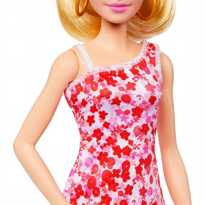 Barbie-nukke punainen kukkainen mekko version 5