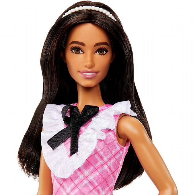 Barbie-nukke vaaleanpunainen ruudullinen mekko version 4