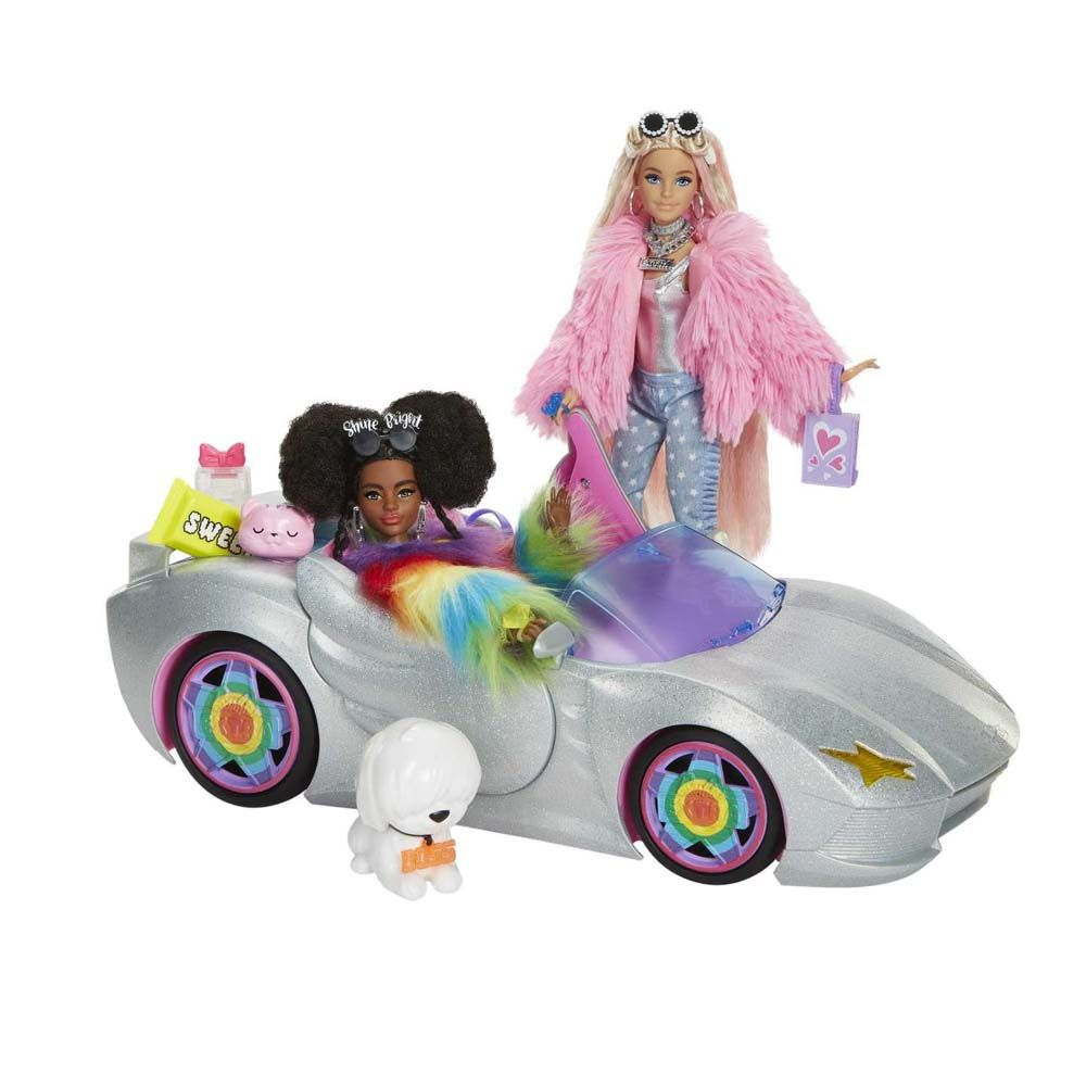 Barbie Extra Sparkly Cabriolet m. Dukker Barbie Extra Sparkly Cabriolet m. Dukker