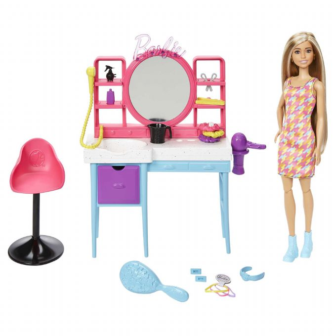 Se Barbie - Frisørsalon Med Totally Hair Dukke Og Tilbehør hos Eurotoys
