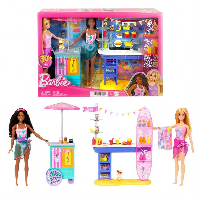 Barbie Beach Boardwalk lekesett Barbie stranddukker lekesett HNK99 Dukker